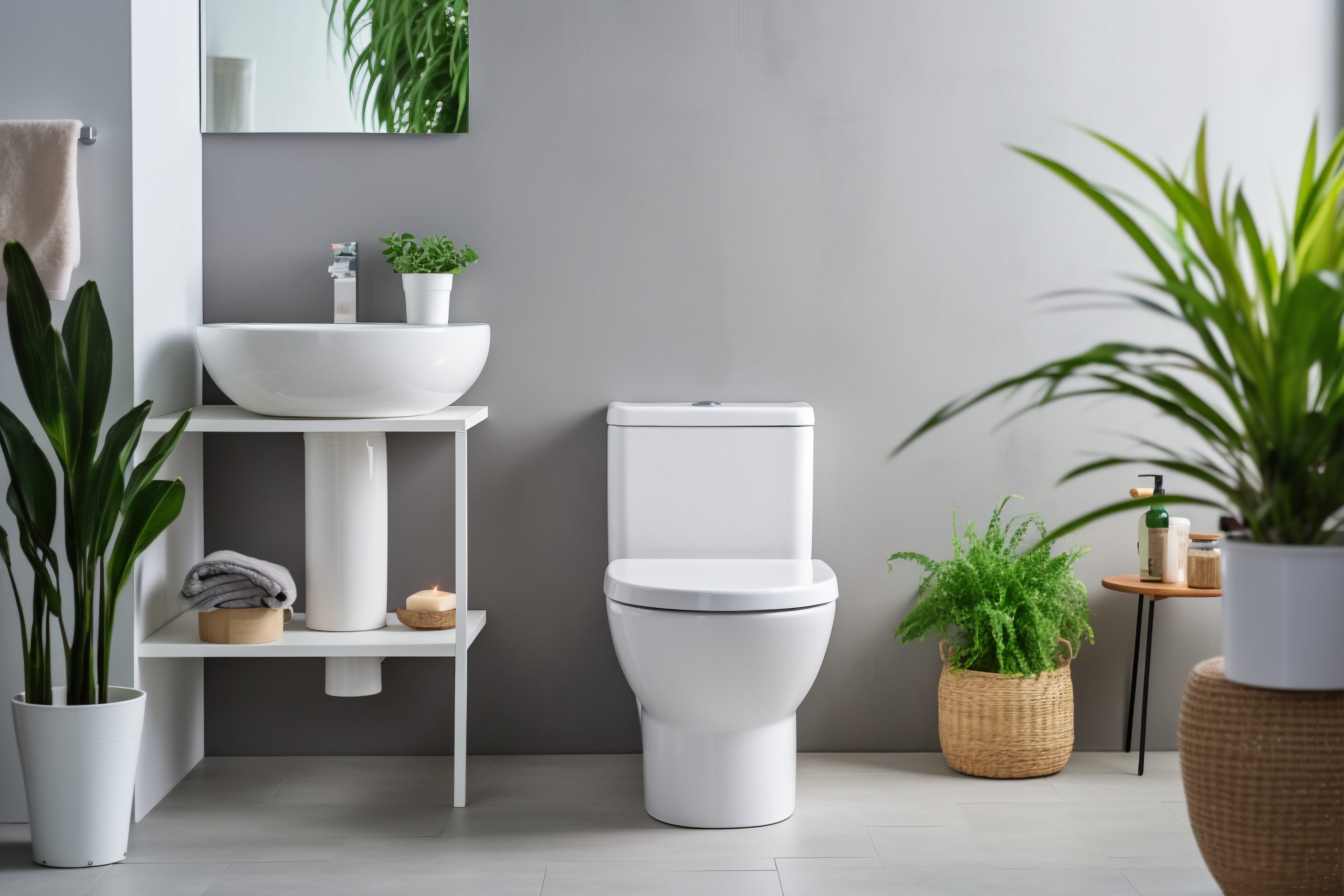 Baño con plantas