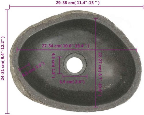 Lavabo de piedra de rio